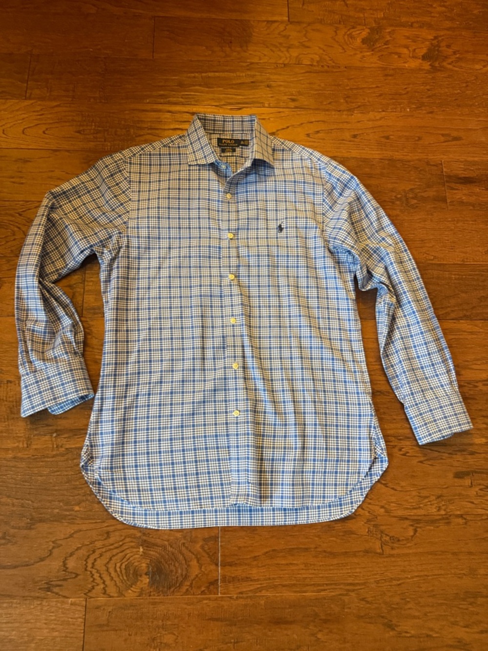 Polo by  Ralph Lauren Blue and White Plaid Button-Down Shirt